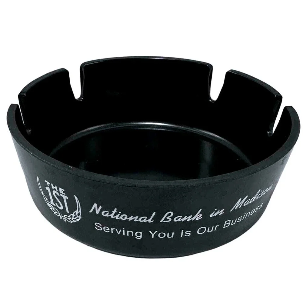 The 1st National Bank in Madison‎ Ashtray Serving You Is Our Business Black